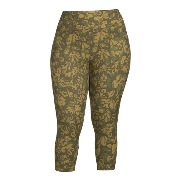 Terra & Sky Women's Printed Leggings green floral nwt - Picture 1 of 3